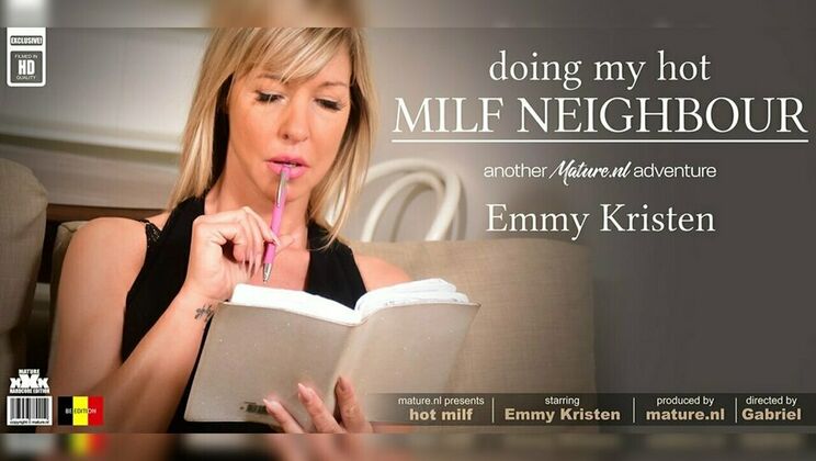 Emmy Kristen, a Hot Blonde MILF, Sucks Neighbor's Cock