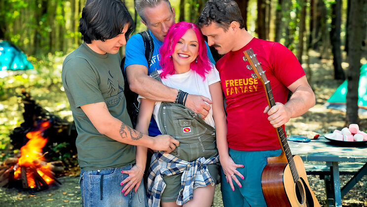 Spanking and Cum on Tits for Camper Cutie