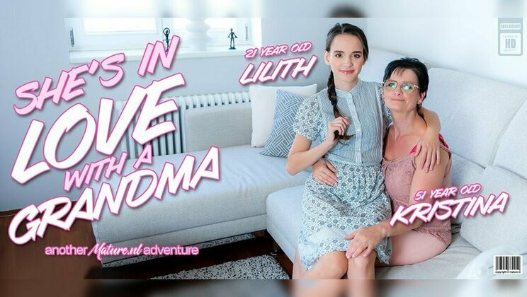 Hot granny Kristina eats teen Lilith's hairy pussy