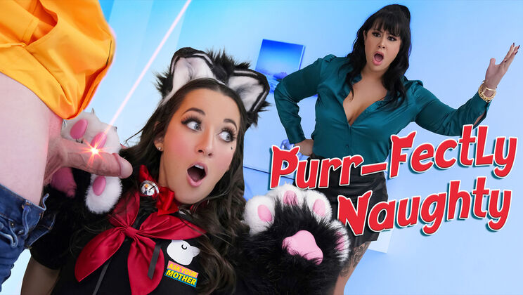 Hot MILF Freya Von Doom Punishes Neko Girl & Step Son - Taboo Threesome