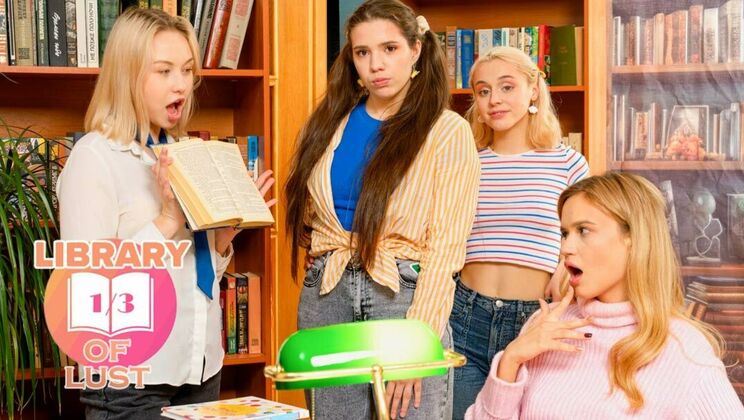 Big Tits Lesbian Action - Library of Lust Part 1