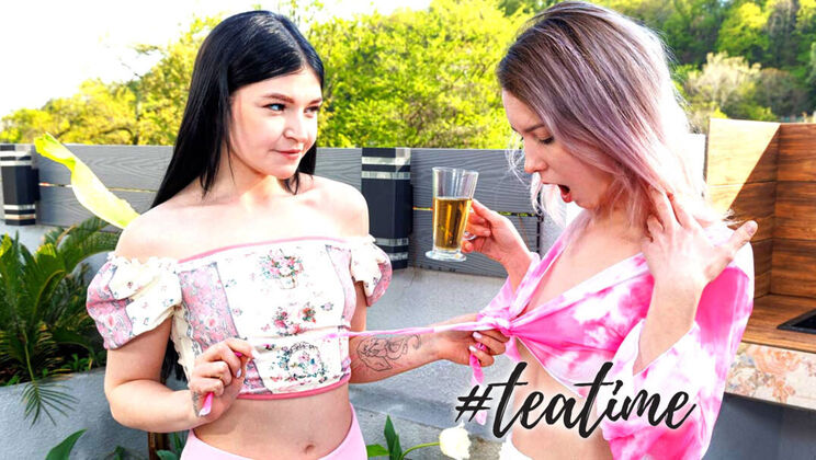 Cute Teen Brunettes Alice & Virgin in Steamy Lesbian Play