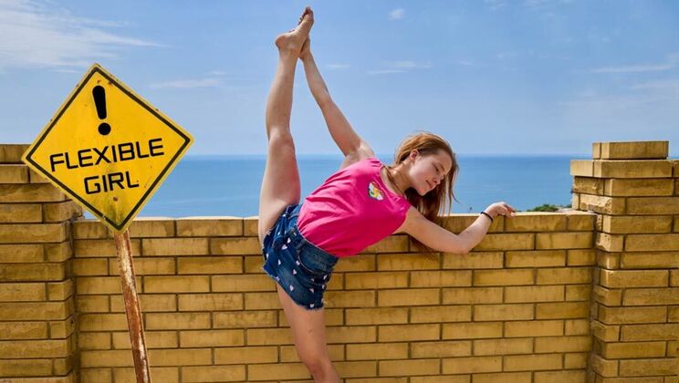 Young European Nicole Murkovski teases with her tight body