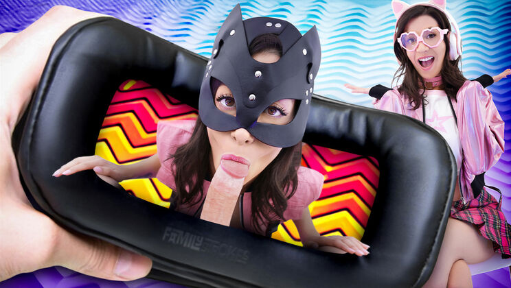 Brunette Latina Swallows Load in VR Blowjob