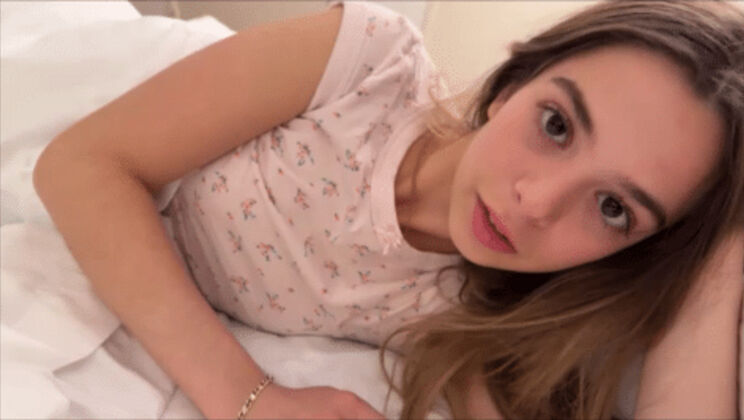 18-Year-Old Blonde Molly Little Takes Cumshot in Summer Night Fun