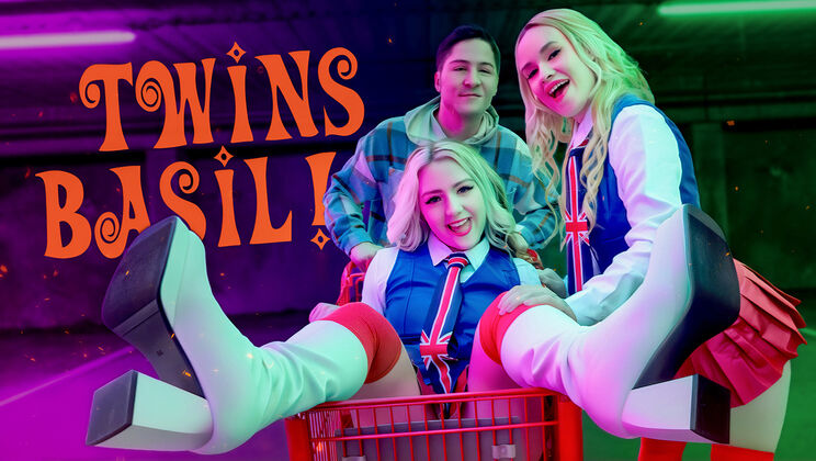 Skinny Twins in Taboo Threesome