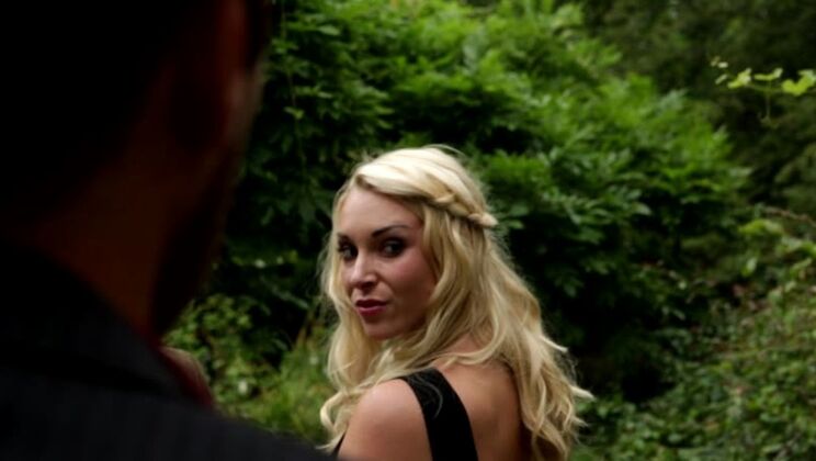 British Blonde Bitch in Lingerie Gets Laid