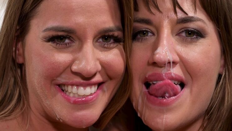 Twin Sisters: Double Blowjob and Facial