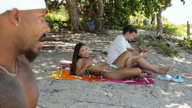 Beach Anal with Athletic Brunette: Sneaky Outdoor Fun