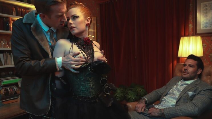 Skinny British Girl Ella Hughes in Corset - Deepthroat & Cumshot