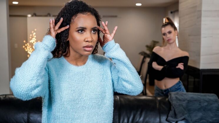 Interracial Lesbian Pair Scissor and 69 on Floor