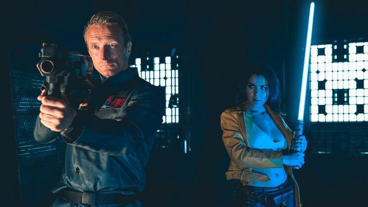 Big Cock and Brunette in Parody Sex