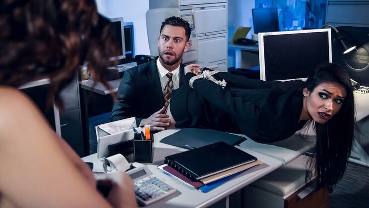 Big Tits Office Threesome with Jane Wilde Seth Gamble Katana Kombat FFM POV