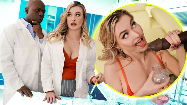 Natalia Starr Teases and Milks BBC in Lab (Thong Spanking)