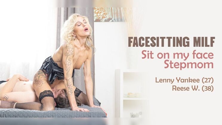 Hairy Mom Reese W. Rubs Her Big Clit on His Mouth and Suck His Hard Dick