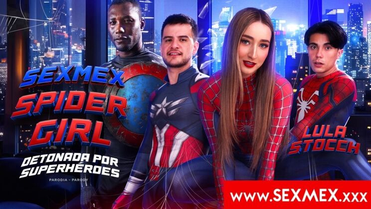 Spider Girl Lula in a Blowjob and Creampie Threesome