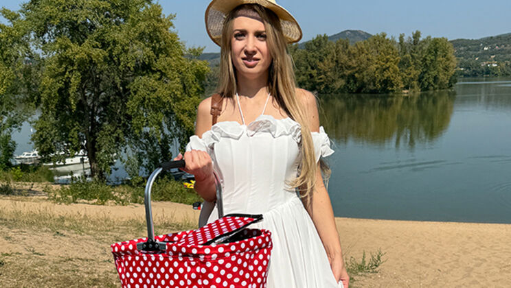 Hot Blonde Adriana Sweet Gets Pounded by the Riverside