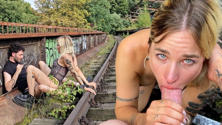 Urbex-Rated Outdoor: Kitti & Uri Breast Kissing and Handjob