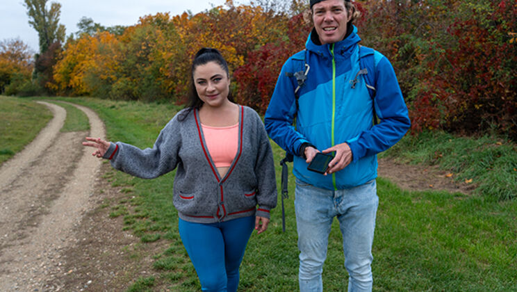 Big Tit Babe Jennifer Mendez Saves Hikers and Gets Cumshot Reward