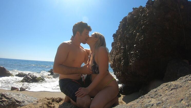 Brown Hair Erin Facefucked in POV at the Beach