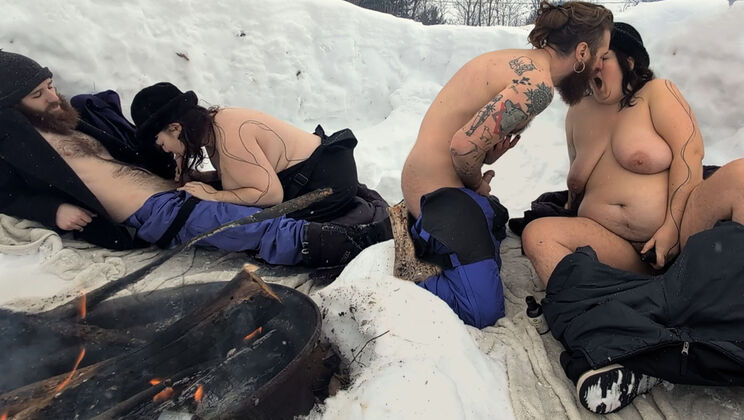 Keeping The Fire Going: Blowjob And Cumshot
