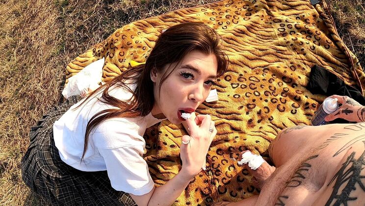 Banana Cream Picnic With Russian Babes Igor & Lera