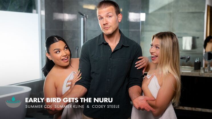 Nuru Massage Threesome With Cum On Ass
