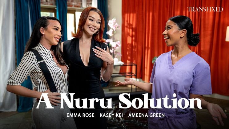 Kasey Kei, Emma Rose & Ameena Green: Nuru Massage Leads to Deep Throat and Cum Swap