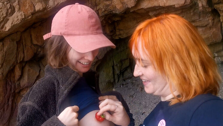 Public Lesbian Play: Effy & Grainne Spit Strawberries on the Beach